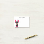 Post-it® Doberman en costume diabolique (Sur un bureau)