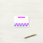 Post-it® Doberman Pinscher Dog & Paw Hot Pink & Blue (Sur un bureau)