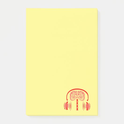 Post-it® Docteur Cerveau Tissue à l'écoute de la musique (Devant)