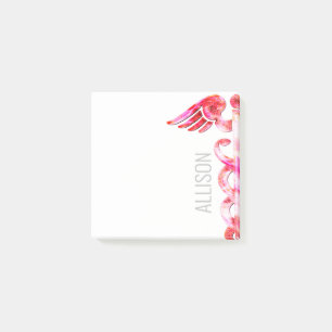 Post-it® Docteur personnalisé Pink Caduceus Medical