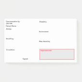 Post-it® Documentation sur les soins infirmiers postés. (Devant)