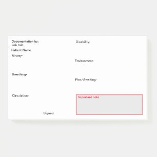 Post-it® Documentation sur les soins infirmiers postés.