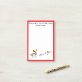 Post-it® Dog Grooming Personalized Gold Elegant Collection (Sur un bureau)