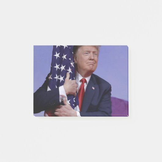 Post-it® Donald Trump et le drapeau américain (Devant)