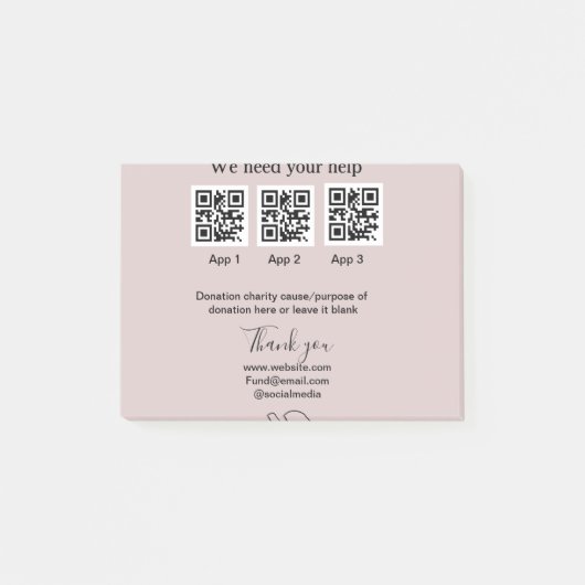 Post-it® Donation Collection conseil pot ajouter votre q r (Devant)