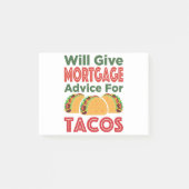 Post-it® Donnera des conseils hypothécaires pour Tacos Lend (Devant)