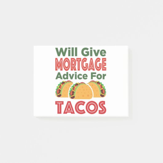 Post-it® Donnera des conseils hypothécaires pour Tacos Lend (Devant)