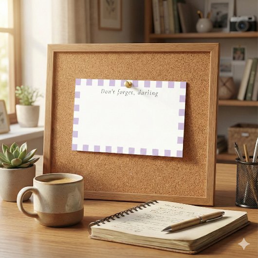 Post-it® Don't Forget Darling | Cute Lavender Check