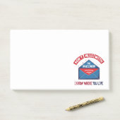 Post-it® Dont Mess avec l'Humour Mailman (Sur un bureau)
