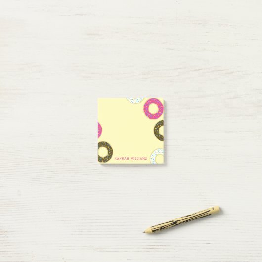 Post-it® Donut Cute Enfant's Doughnut (Sur un bureau)