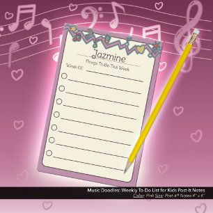 Post-it® Doodle de musique : Liste de choses à faire pour l