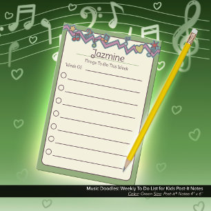 Post-it® Doodle de musique : Liste de choses à faire pour l