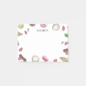 Post-it® Doodles de dessert | Nom personnalisé (Devant)