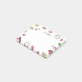 Post-it® Doodles de dessert | Nom personnalisé (Incliné)