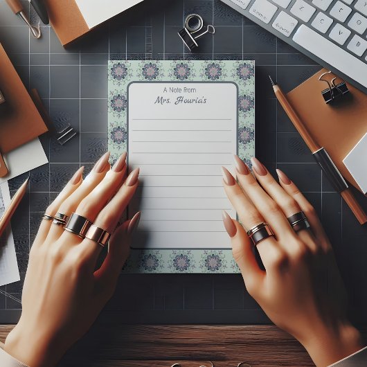 Post-it® Doodles de Mandala turquoise moderne rose