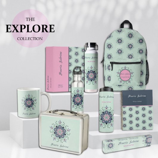 Post-it® Doodles de Mandala turquoise moderne rose