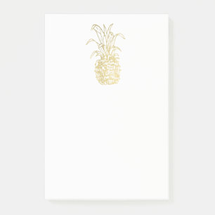 Post-it® Doré Faux Or Élégant Personnalisé Pineapple Gold
