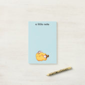 Post-it® Dormir la fille avec chat confortable (Sur un bureau)