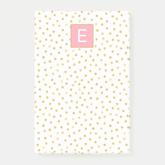 Post-it® Dot Motif Monogramme Rose Gold Girl (Devant)