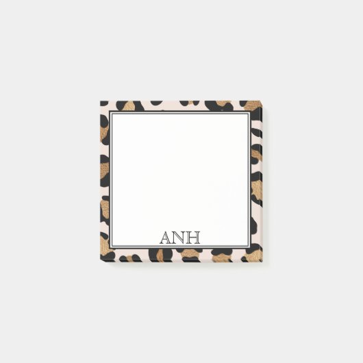 Post-it® Double frontière Empreinte de léopard moderne troi (Devant)