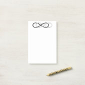 Post-it® Double infini de symbole - noir et blanc (Sur un bureau)