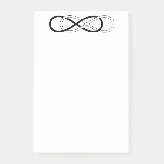 Post-it® Double infini de symbole - noir et blanc (Devant)