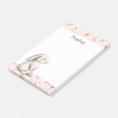 Post-it® Douces roses florales roses lapin Bunny (Incliné)