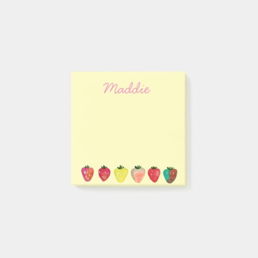 Post-it® Douceur de fraise mignonne aquarelle de fruit (Devant)