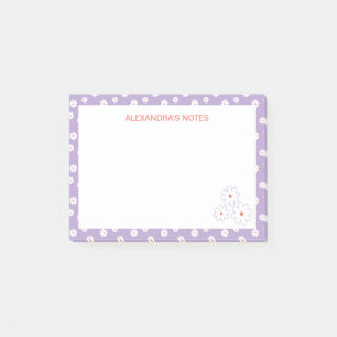 Post-it® Doux Blancs Motif Floral Personnalisé