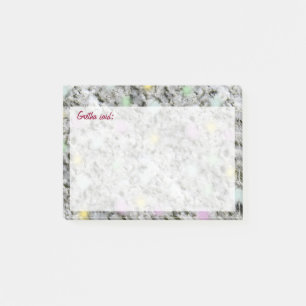 Post-it® Doux Rocher blanc Granit Pastel Points avec texte