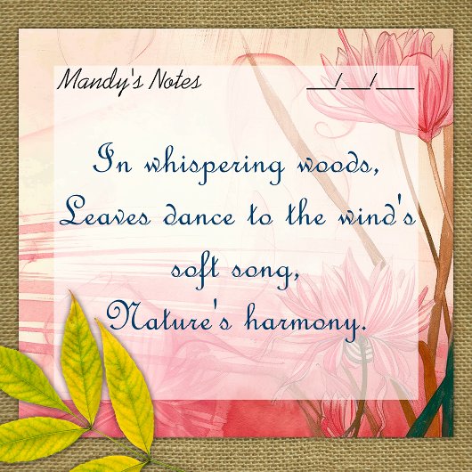 Post-it® Doux rose délicat Floral tendance 3" x 3"