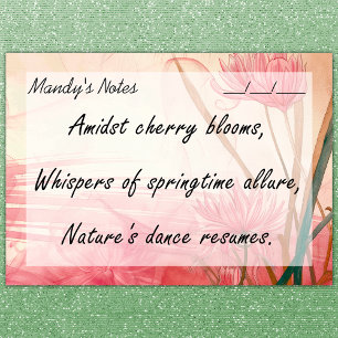 Post-it® Doux rose délicat Floral tendance 4" x 3"