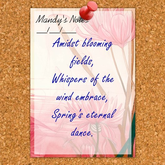 Post-it® Doux rose délicat Floral tendance 4" x 6"