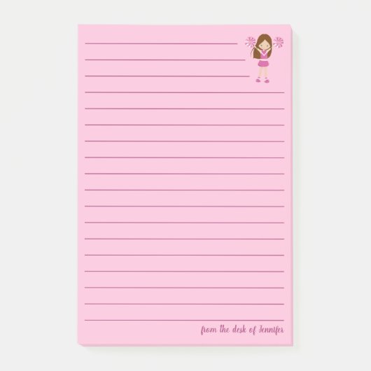 Post-it® Doux rose Pom-pom girl sur mesure (Devant)