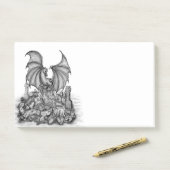 Post-it® Dragon avec Zombie (Sur un bureau)