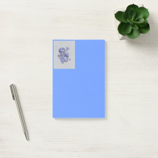 Post-it® Dragon bleu (Bureau)
