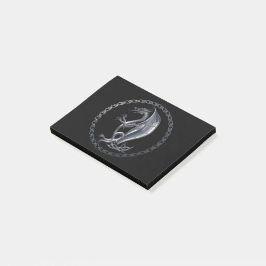 Post-it® Dragon celtique argenté (Incliné)