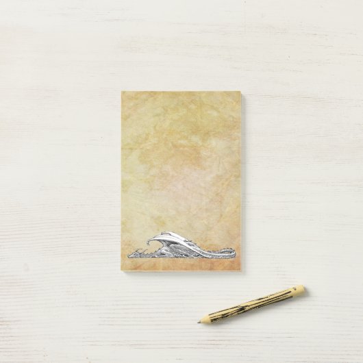 Post-it® Dragon de sommeil (Sur un bureau)