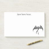 Post-it® Dragon Tribal Celtique Entrelacs Noir Blanc Fantas (Sur un bureau)