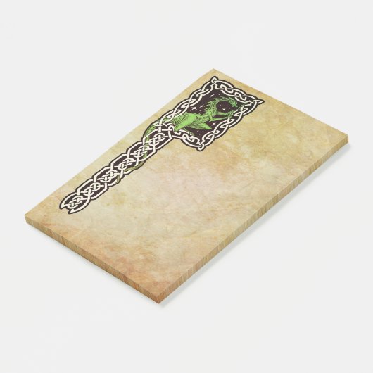 Post-it® Dragon Vert Avec Bordure Céleste (Incliné)