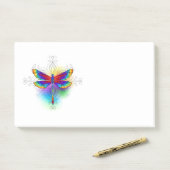 Post-it® Dragonfly en arc-en-ciel (Sur un bureau)