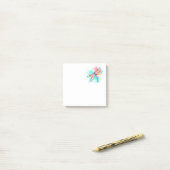 Post-it® Dragonfly rouge sur l'arrière - plan aquarelle (Sur un bureau)