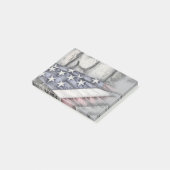 Post-it® Drapeau américain contre le mur de pierre (Incliné)