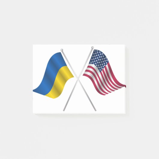 Post-it® Drapeau américain et drapeau ukrainien (Devant)