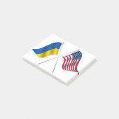 Post-it® Drapeau américain et drapeau ukrainien (Incliné)