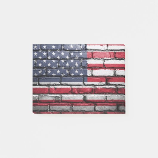 Post-it® Drapeau américain patriotique sur le mur (Devant)