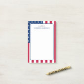 Post-it® Drapeau américain personnalisé USA (Sur un bureau)