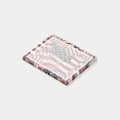 Post-it® Drapeau Américain Rouge Blanc Bleu Rayures Étoiles (Incliné)