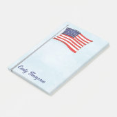 Post-it® Drapeau américain rouge blanc et bleu personnalisé (Incliné)