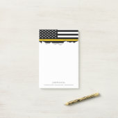 Post-it® Drapeau américain style Dispatcher Gold Line (Sur un bureau)